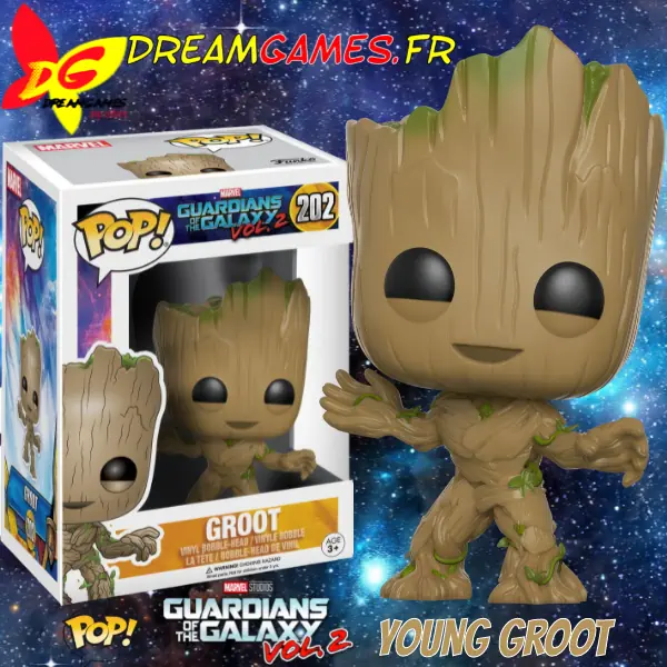 Funko Pop Guardians of the Galaxy Vol.2 202 Young Groot Box Fig