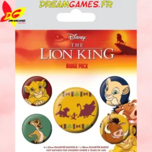 Badge Pack The Lion King avec personnages du célèbre film.