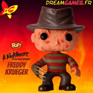 Figurine Funko Pop Freddy Krueger avec chapeau et griffes tranchantes, issu de Nightmare on Elm Street.