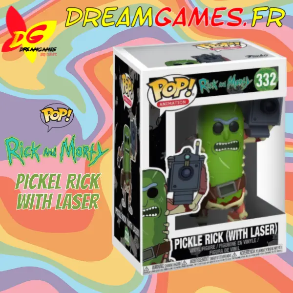 Funko Pop Rick and Morty 332 Pickle Rick with Laser Box