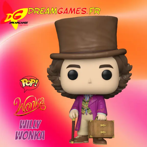Funko Pop Willy Wonka, un visionnaire en chocolaterie, pour collectionneurs.