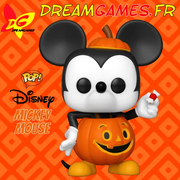 Figurine Funko Pop Mickey Mouse Trick or Treat 1218, costume d'Halloween avec citrouille.
