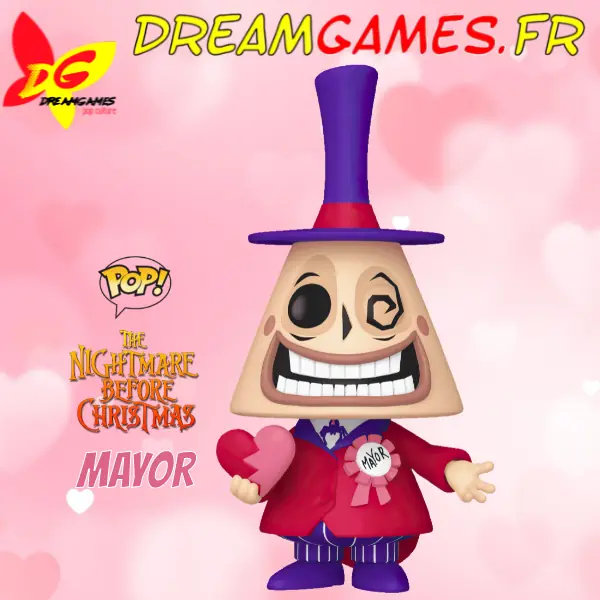 Funko Pop Mayor Valentines 1406, figurine colorée tenant un cœur.