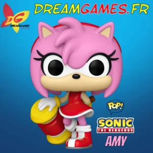 Figurine Funko Pop Amy 915 de Sonic, avec marteau, détails précis et couleurs vives. Parfait pour collectionneurs.