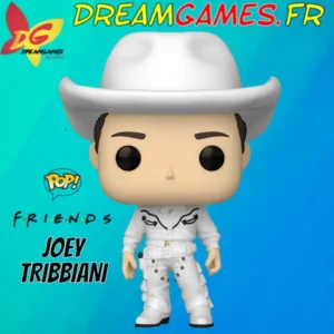 Figurine Funko Pop Joey Tribbiani en cowboy de la série Friends, posant avec chapeau.