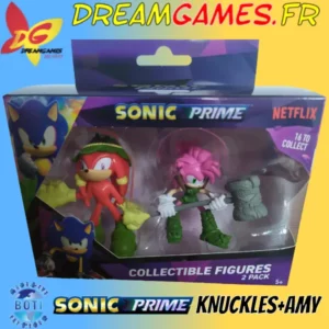 Sonic Prime Knuckles Amy Pack de 2 figurines.