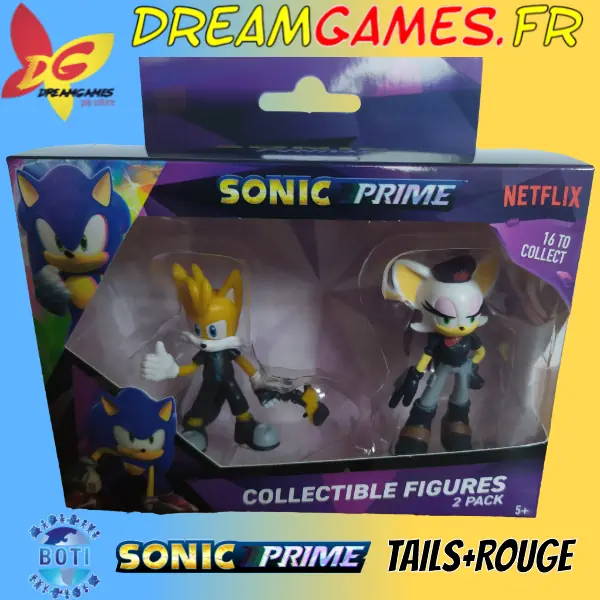 Sonic Prime Tails Rouge 2 Pack Collectible Figures