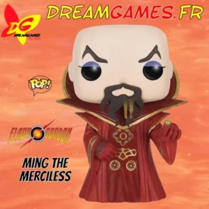 Image de la figurine Funko Pop Ming the Merciless de Flash Gordon, représentant le célèbre méchant en détail.