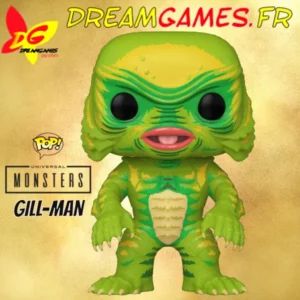 Figurine Funko Pop Gill-Man Universal Monsters, représentant le célèbre monstre aquatique dans un style vinyle coloré.