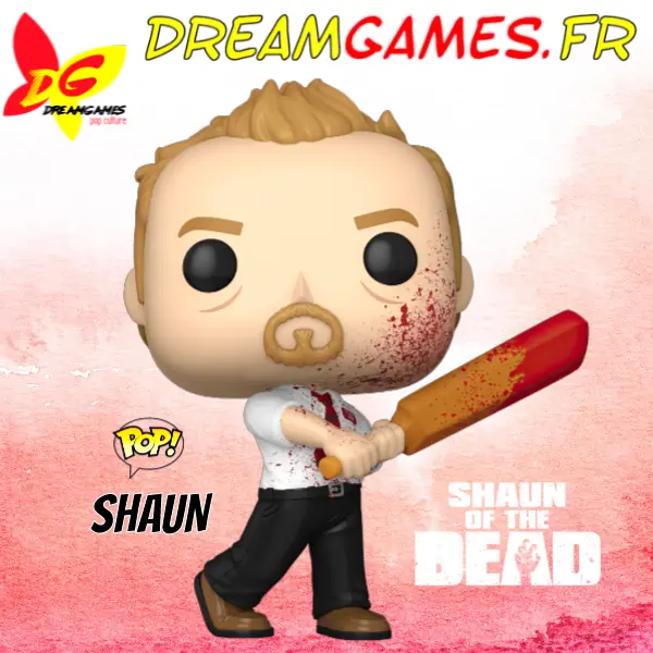 Figurine Funko Pop Shaun of the Dead Funko Fusion représentant Shaun avec une batte de cricket.