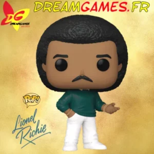 Figurine Funko Pop Lionel Richie 349, représentant le célèbre artiste avec sa tenue emblématique, idéale pour les collectionneurs.