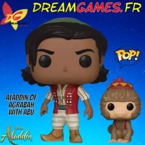 Funko Pop Aladdin of Agrabah with Abu 538 présente Aladdin et son fidèle ami Abu dans une charmante figurine en vinyle.