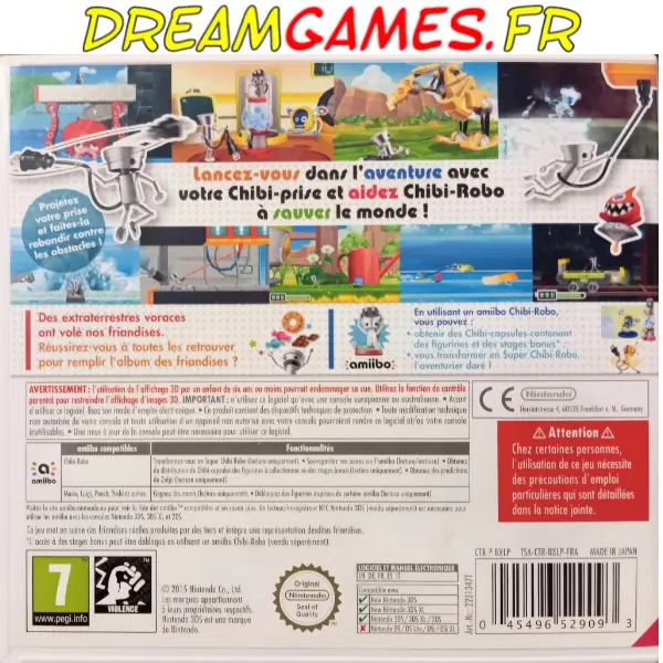 Photo réelle - Boîte Chibi-Robo! Zip Lash 3DS - Arrière