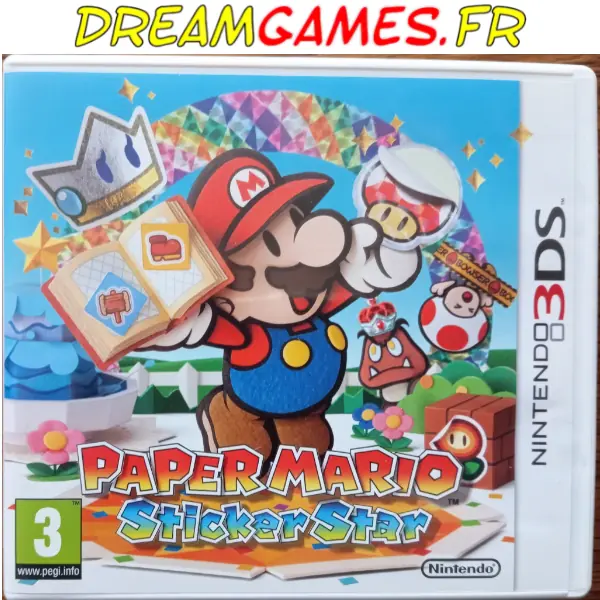 Photo réelle - Boîte Paper Mario Sticker Star 3DS - Avant