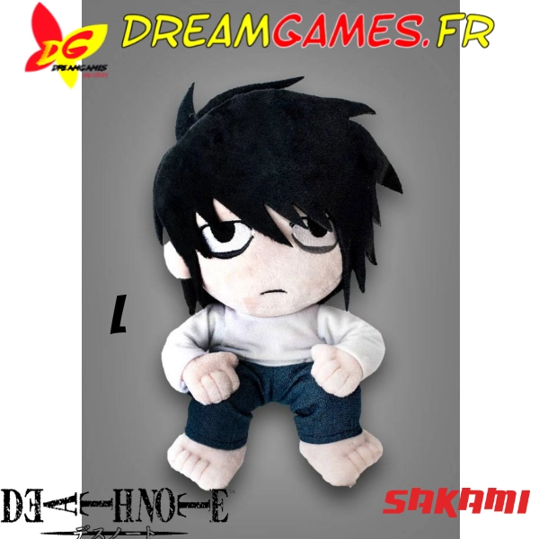 Peluche L Death Note 25 cm Sakami Crunchyroll