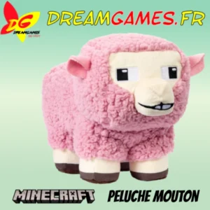 Peluche Mouton Rose Minecraft 20 cm | Mattel | Neuf | DreamGames.fr