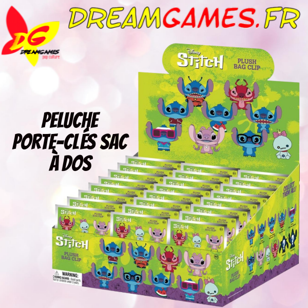 Peluche Porte-clés sac à dos Stitch Sachet surprise