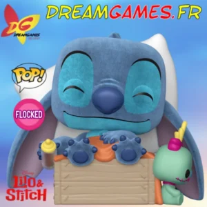 Funko Pop Sleeping Stitch 1607 | Flocked | Hologramme Officiel | Neuf