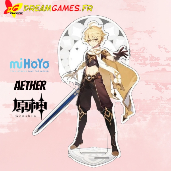 Aether Genshin Impact mini figurine plate Stand acrylique