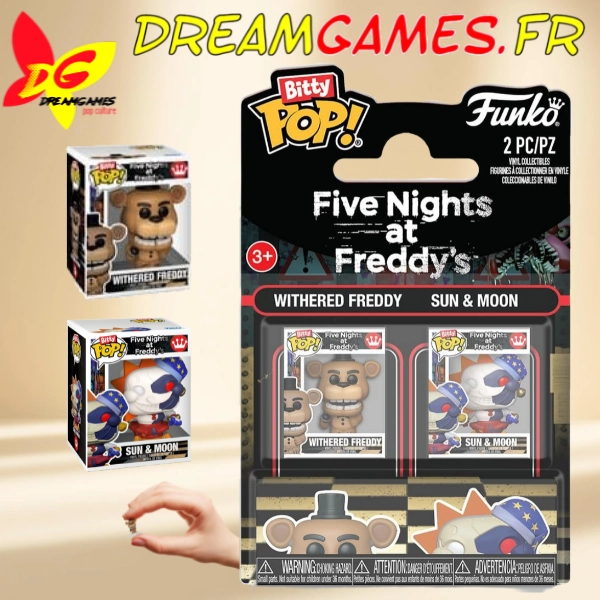 Funko Bitty Pop Withered Freddy et Sun & Moon FNAF