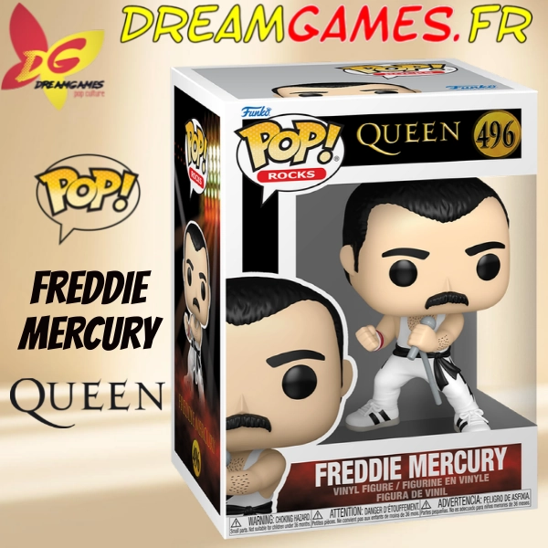 Figurine Funko Pop Freddie Mercury 496 White Singlet Queen - Image 2